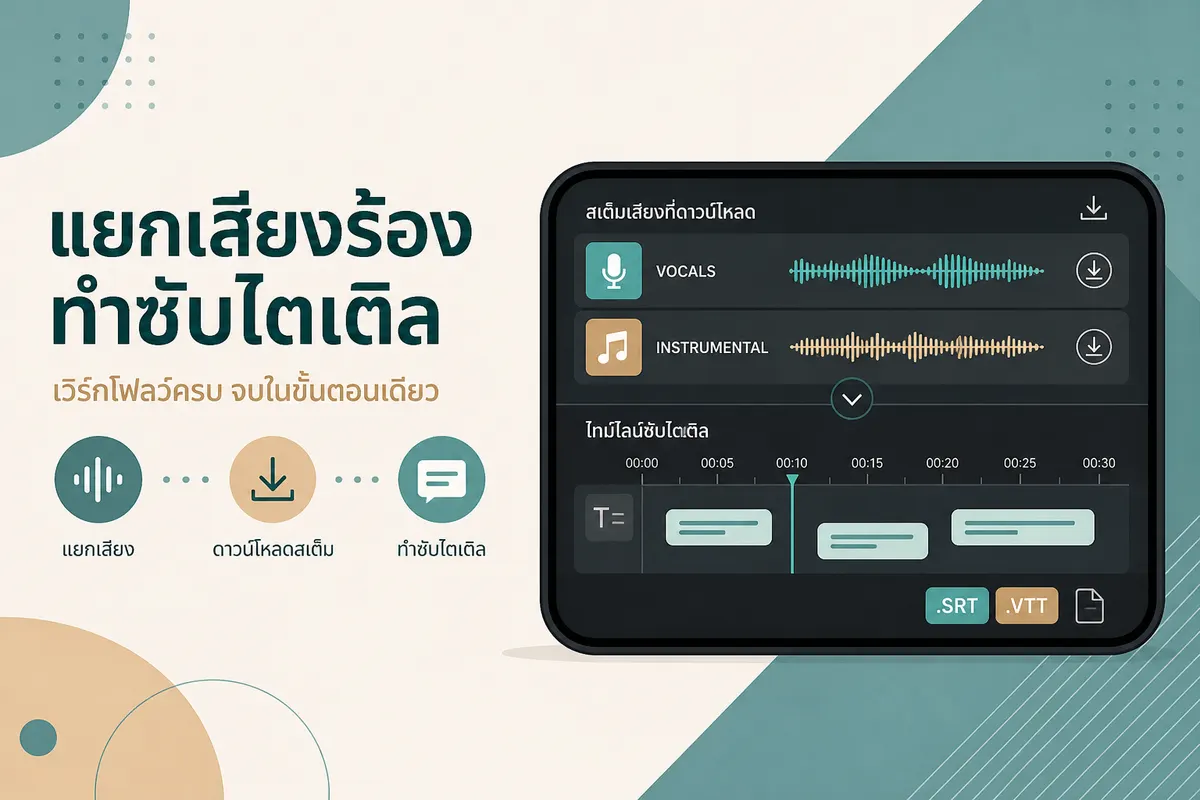 Tách giọng hát để làm phụ đề: Vocal Separation → phiên âm → CapCut